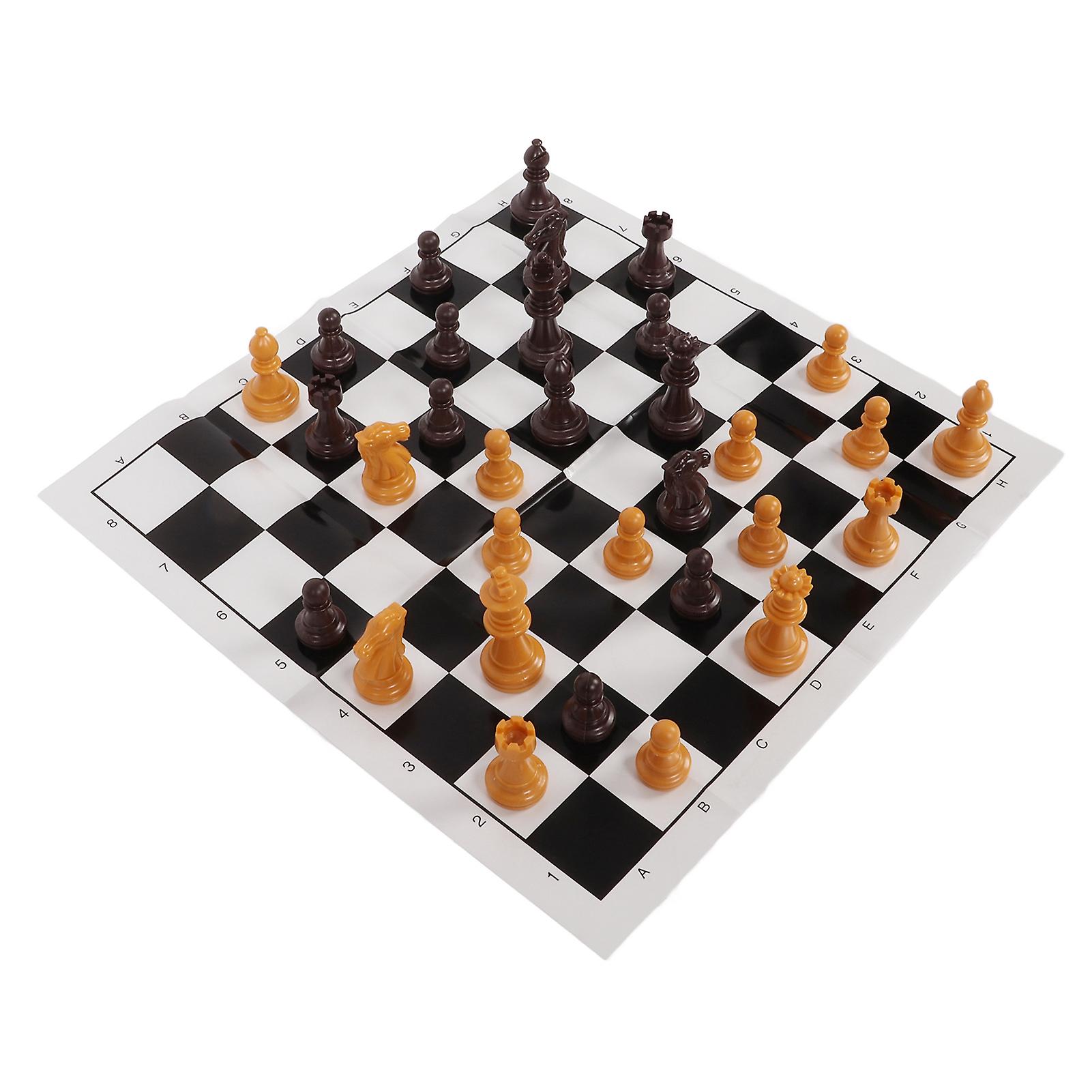 Plastic Chess International Standard Chess Game Set with Chessboard for Camping Outdoor TravelWood