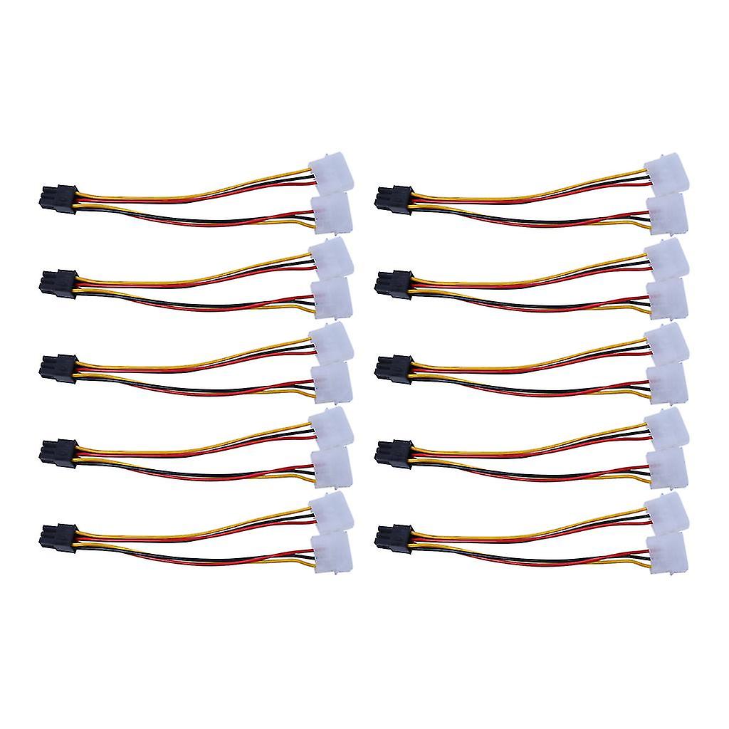 Dual 4-pin To Molex Connectors One 6-pin To Pci-express Power Connector