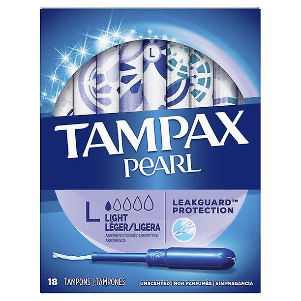 Tampax Pearl Tampons, Light Absorbency, Unscented, 18 Ct