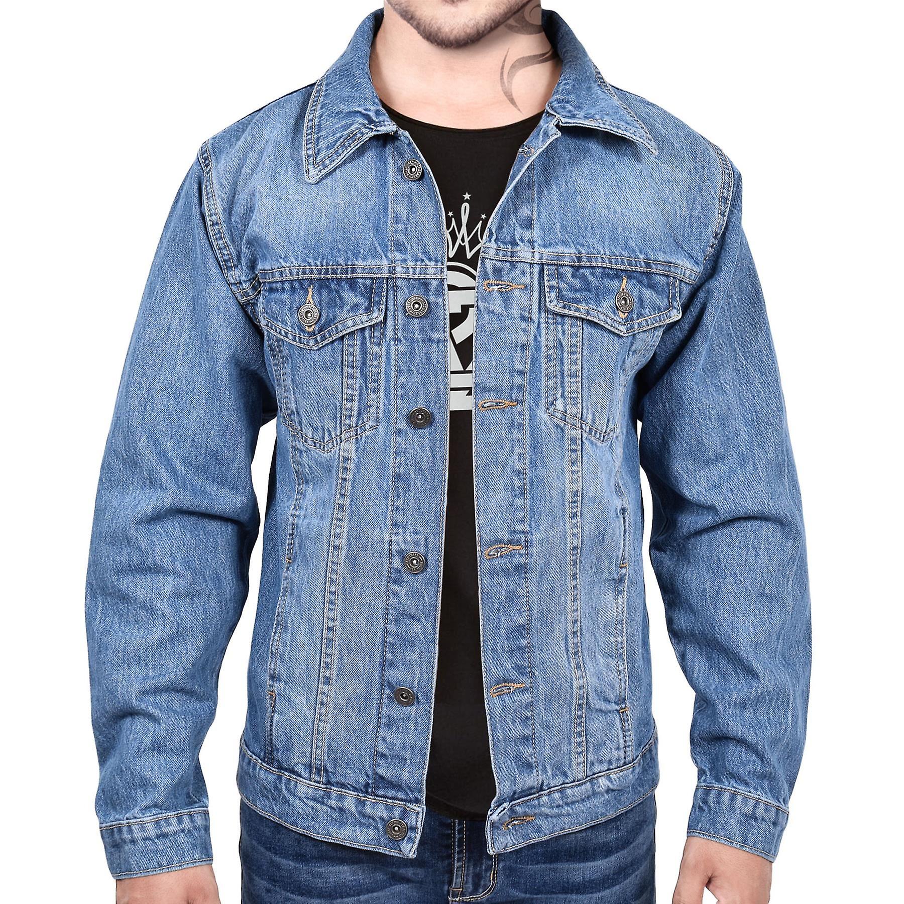 Mens Long Sleeves Light Blue Denim Jacket