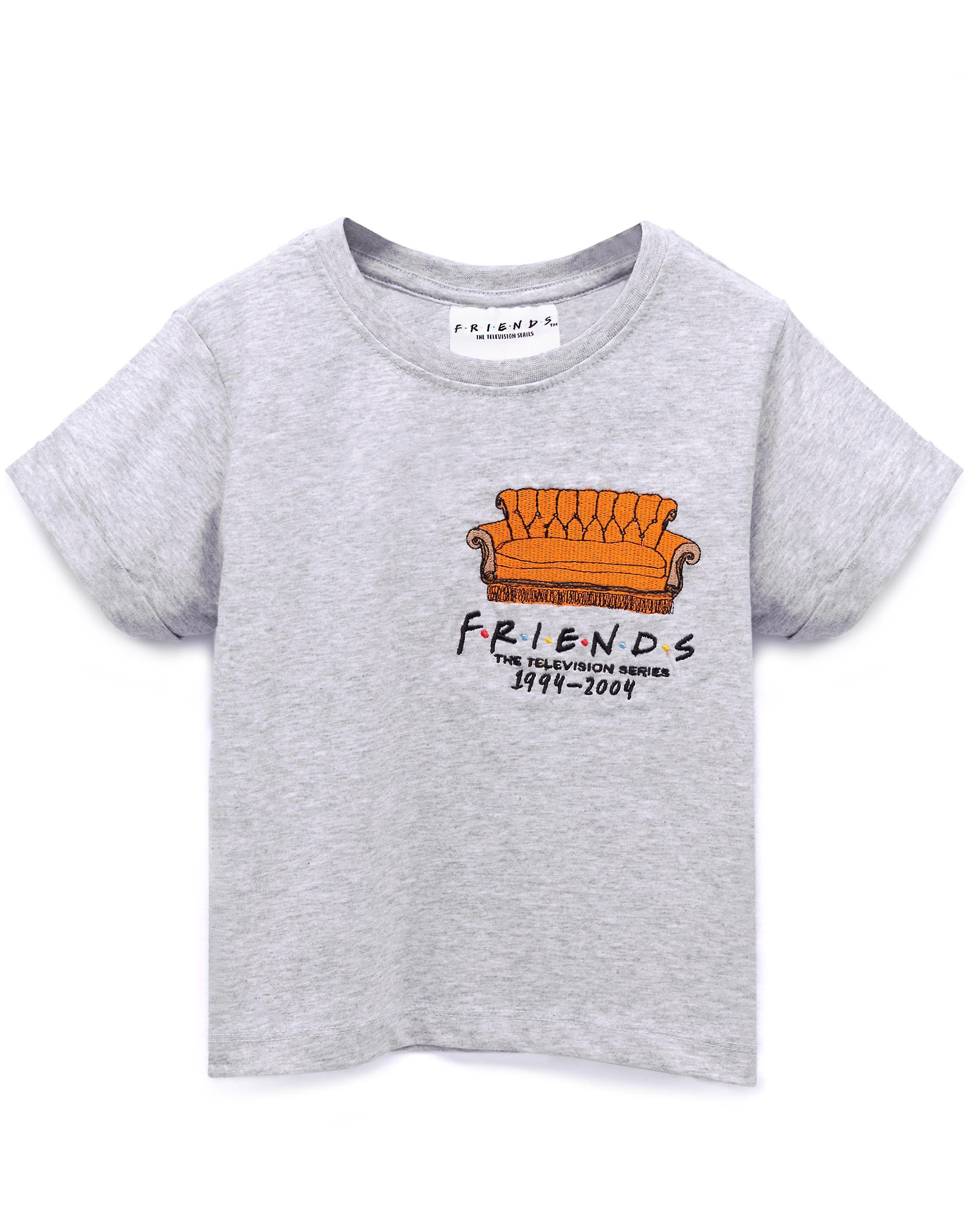 Friends Girls 短款短袖 T 恤灰色 Central Perk 沙发