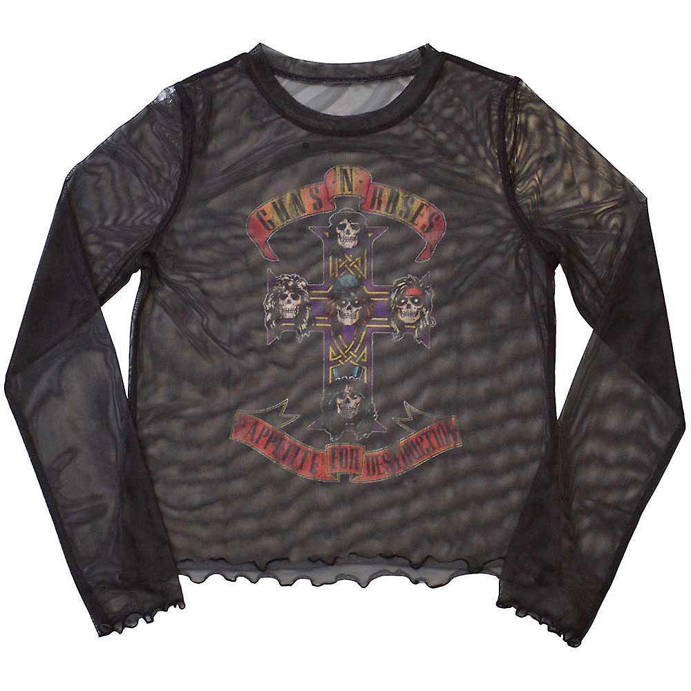 Guns N' Roses Appetite For Destruction Long Sleeve Mesh Crop Top
