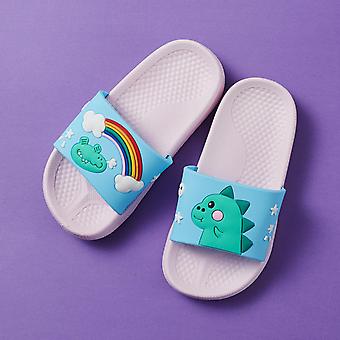 Veeki Boys and Girls Sandals Slippers Dinosaur Summer Non-slip Soft Swimming Pool Outdoor Beach Indoor Bathroom Bathing Shower ---- Light PinkSize 30/