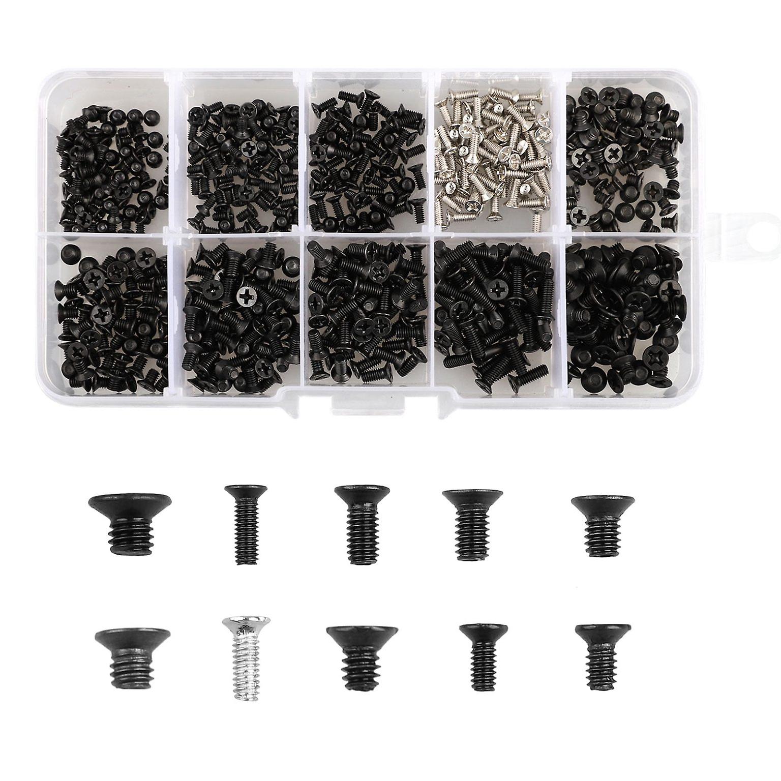 500Pcs Computer Repair Screw Kit, M2 M2.5 M3 Flat Cross Head Replacement Sc