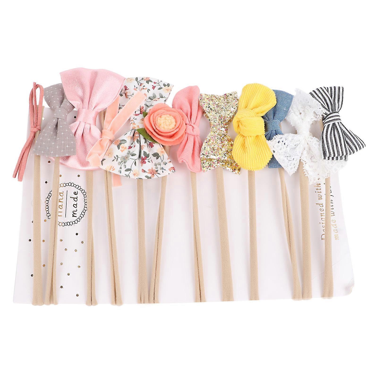 12pcs Baby Bows Élastique Multi Couleur Mignon Queue de Cheval Bandeau pour Tout-petits Filles