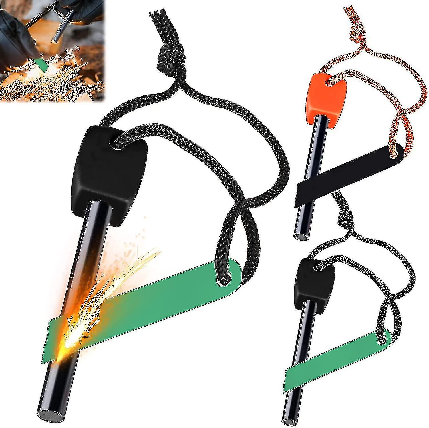 3 x utomhus eldstål eldstål eldstål flinta överlevnad magnesium flinta flint eldpinne