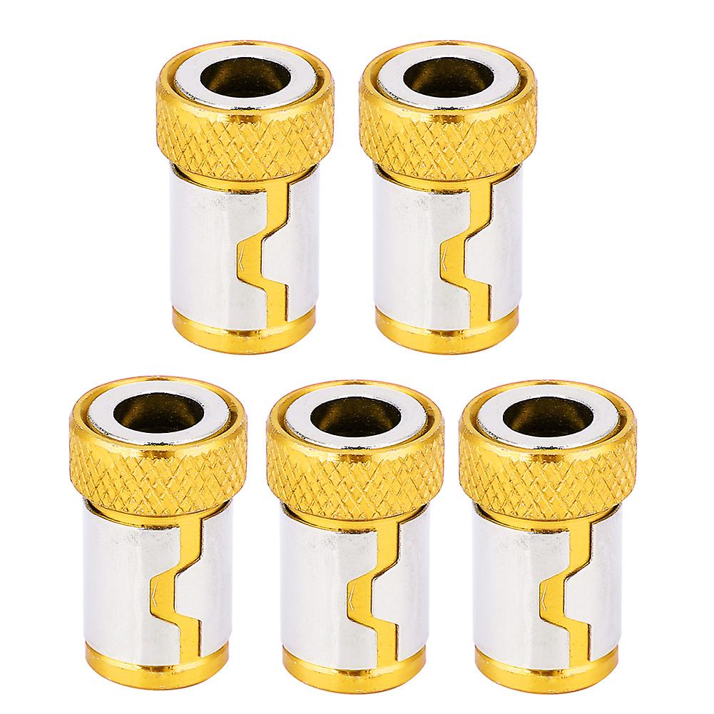 MechKit Screwdriver 5Pcs Magnetic Ring Screwdriver Accessories, Anti-Slip Aluminum Alloy for Screw Fixing, Compatible with Most Screwdriver Bits,