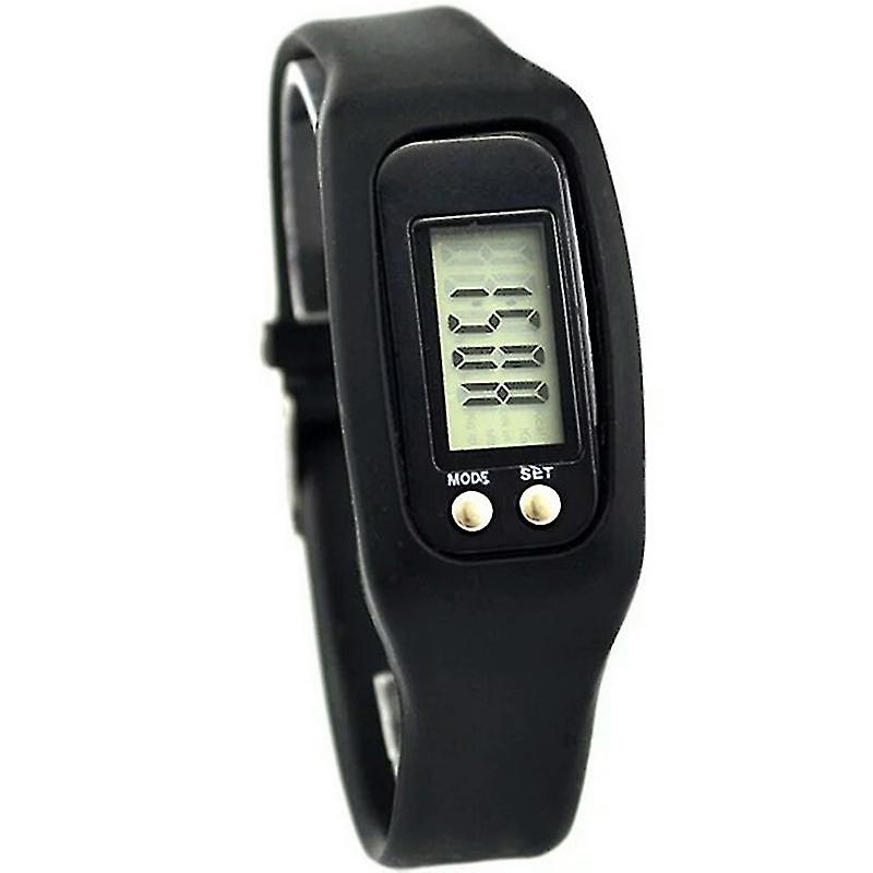 Pedometer Watch With Lcd Display Simple Operation Walking Fitness Tracker Wrist Band Digital Step Counter