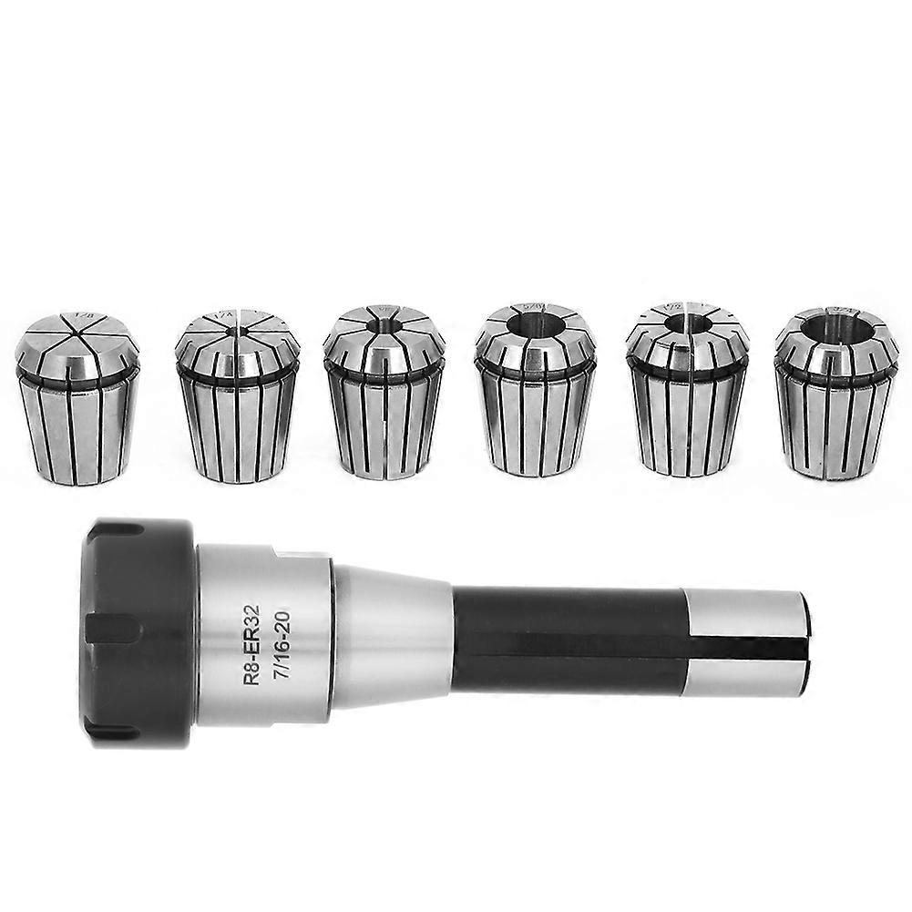 1pc R8 Er32 Collet Chuck Holder 6pcs Er32 Spring Collets Cnc Milling Tool