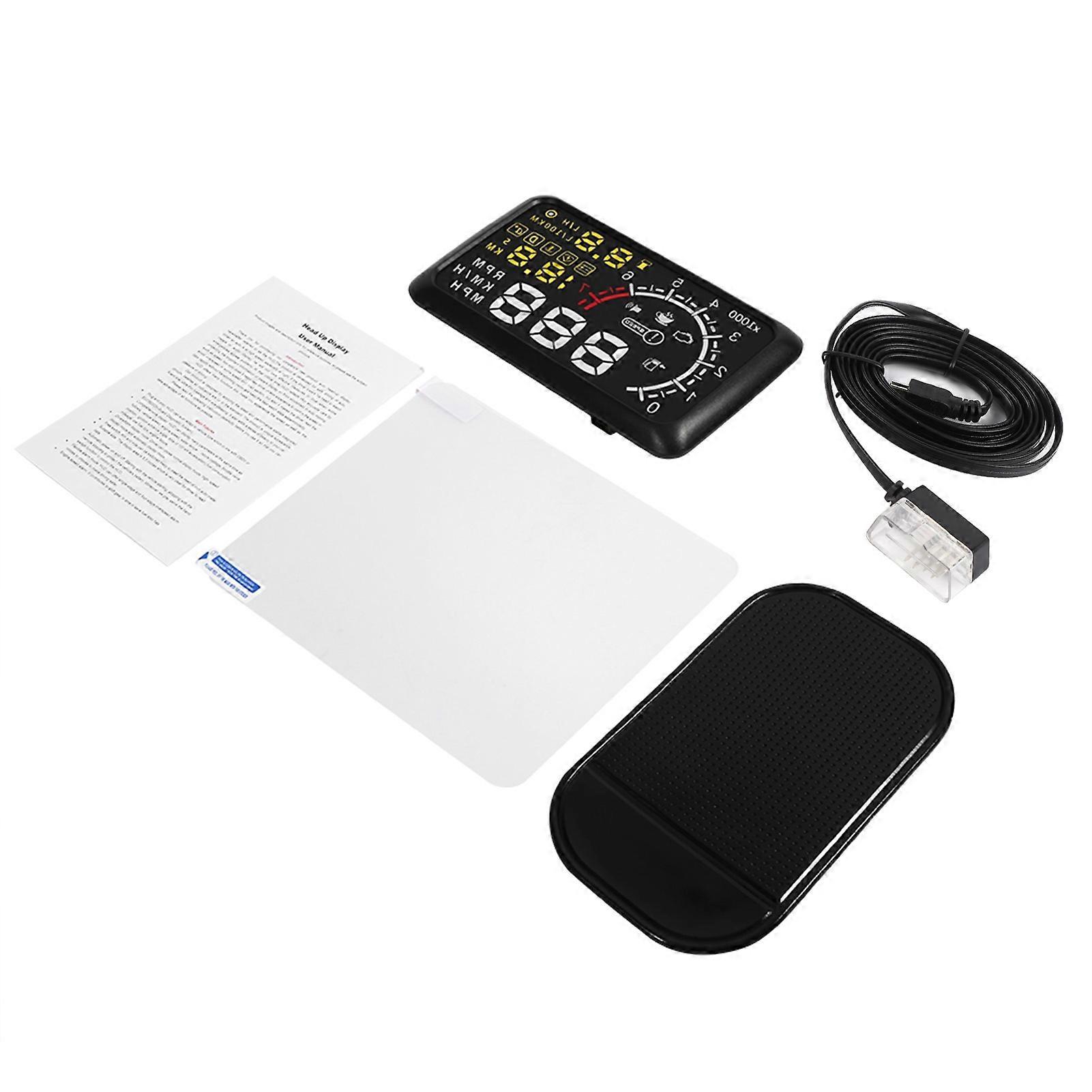 Car HUD Head Up Display OBD2 OBDII Fuel Consumption Speed Warning System E2U681