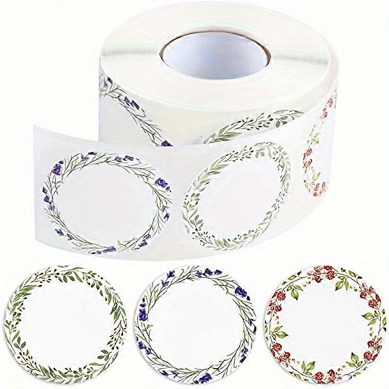 500 Pcs/Roll Kraft Paper Round Seals Stickers, Single Use Glossy Finish Handmade Canning Label Stickers for Baking Decoration - 5cm/1.97inch Diameter