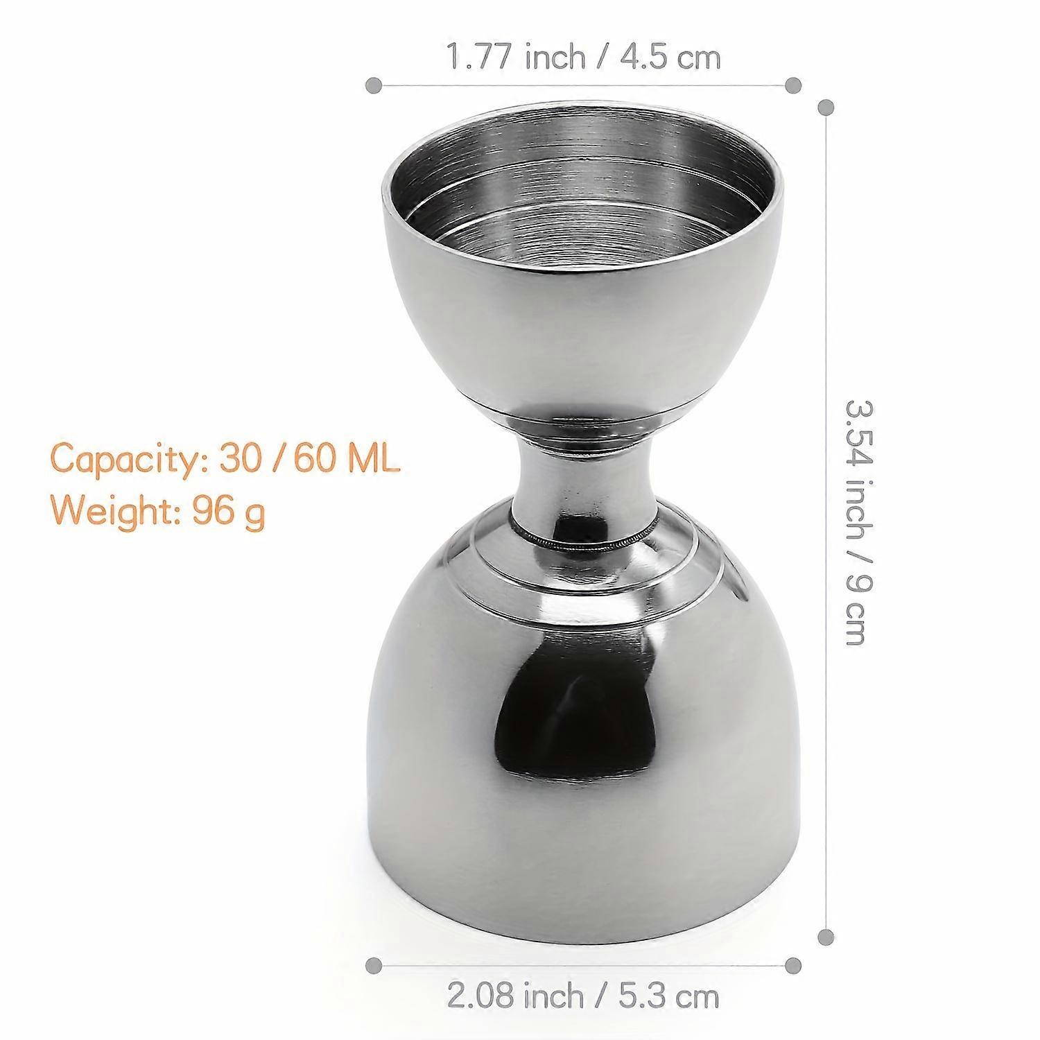 Cocktail Measuring Jigger, Shot Measure Double Jigger With Measurements Inside, Bar Jigger Liquor Alcohol Measuring, Bell Jigger For Bartending, Stain