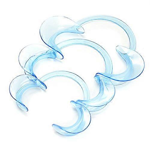 3pieces Dental Cheek Retractor Mouth Opener for Teeth Whitening Clear Blue C-shape (Size S,M,L )