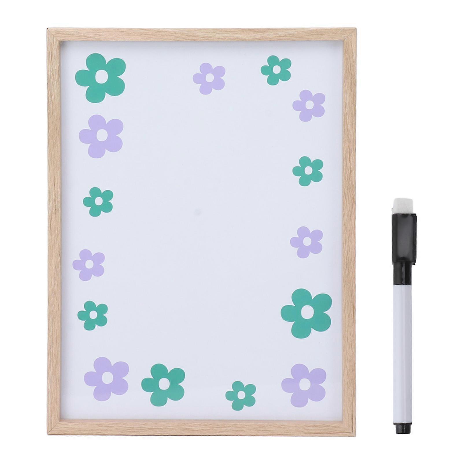White Board Dry Erase Board Wooden Frame Reusable Sustainable Esay To Write Writing Board With Hook Marker For Schedule Chicklist Home Study Type B