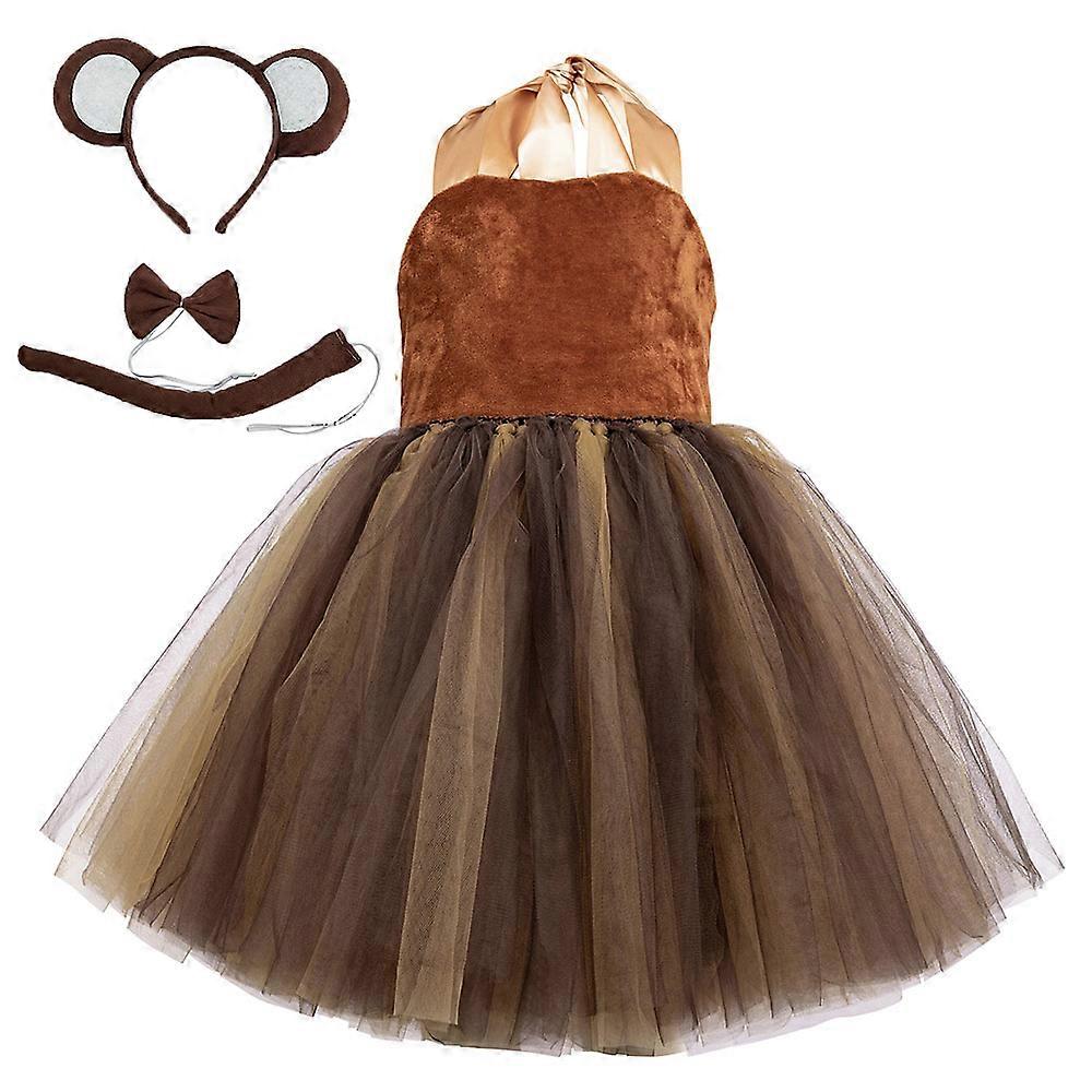 Jungle Animal Set Girls Tutu Dress Brown Bear Dress Festival Performance Dance Dress Jungle Animal Set Girls Tutu Dress Brown Bear Dress Festival Performance Dance Dress