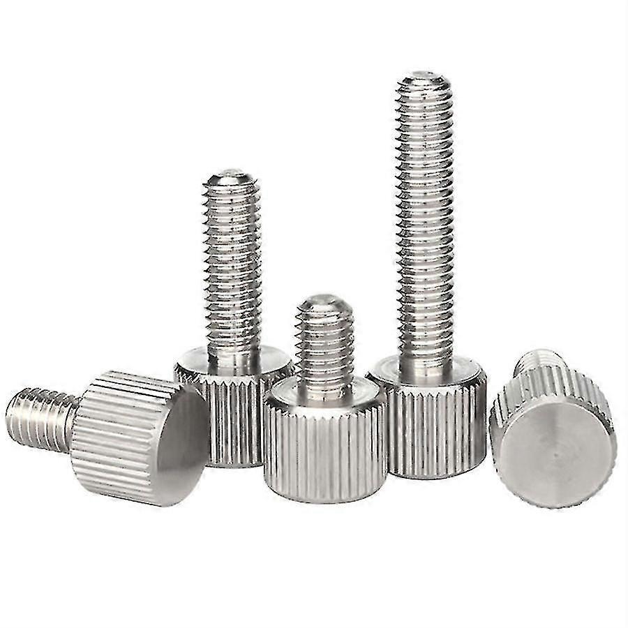 Vis à pouce en acier inoxydable moletée M3 M4 M5 M6 Vis à vis plate 20pcs