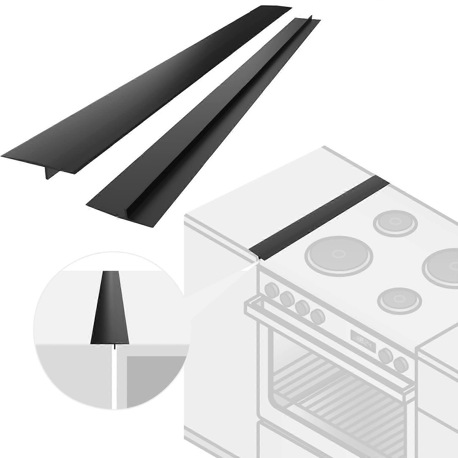 2 Stck Silikon-Ofen Spaltabdeckung, 53 cm lang, Spaltfller, langer Spaltfller