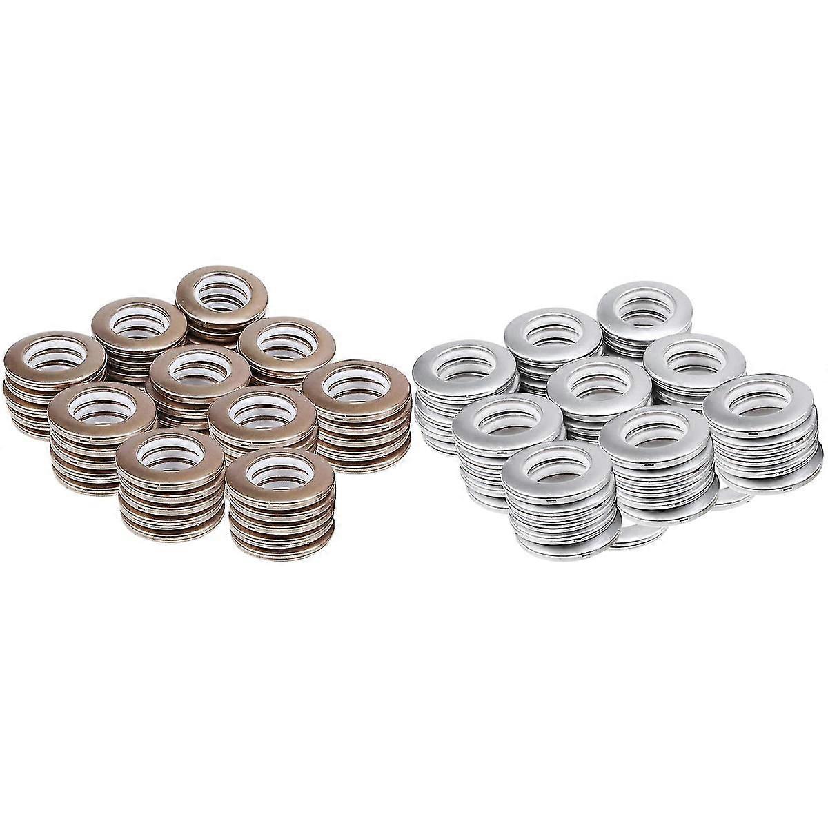 100pcsカーテングロメット、内径43mmカーテンアイレットリング低ノイズローマリング-50pcsコーヒー