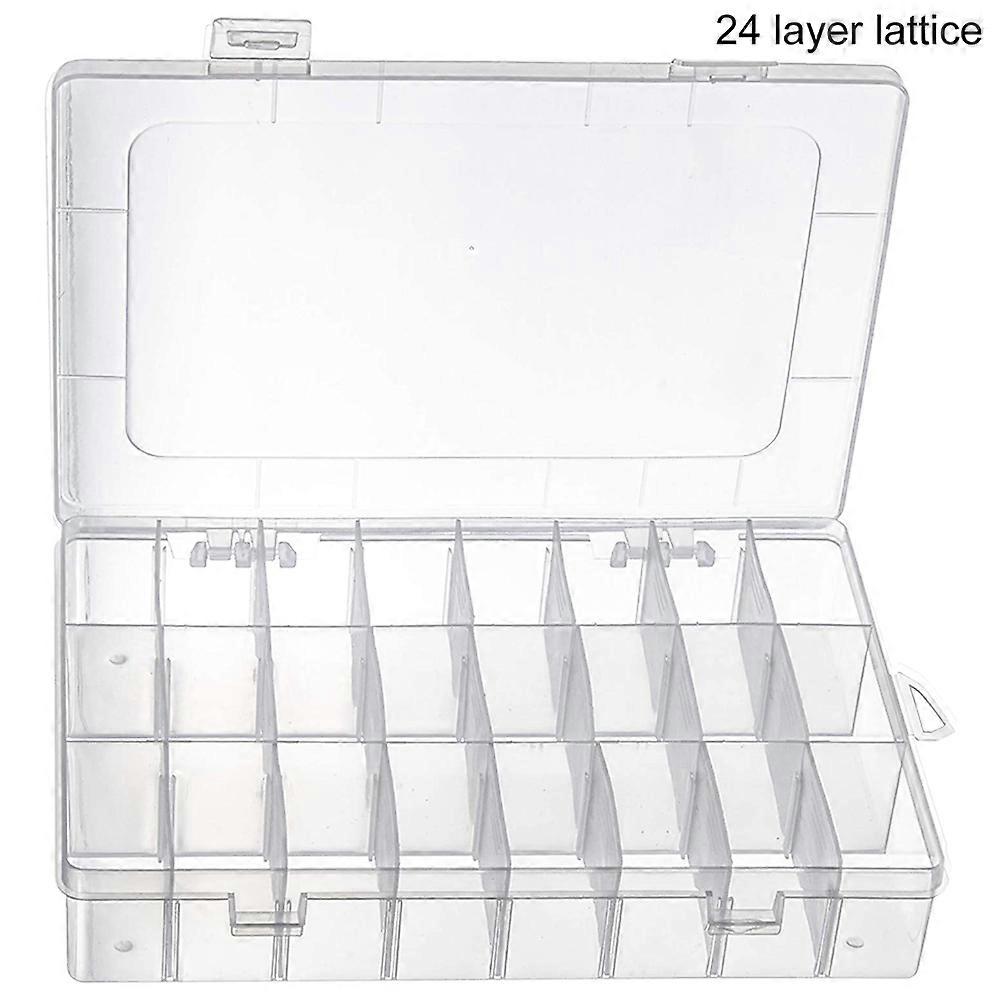 Adjustable Dividers Organizer Box, Clear Storage Container for Bead Organizer