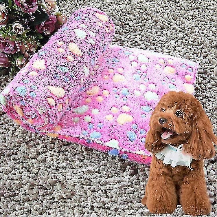 パターン厚く暖かい珊瑚フリースの足跡毛布犬小屋