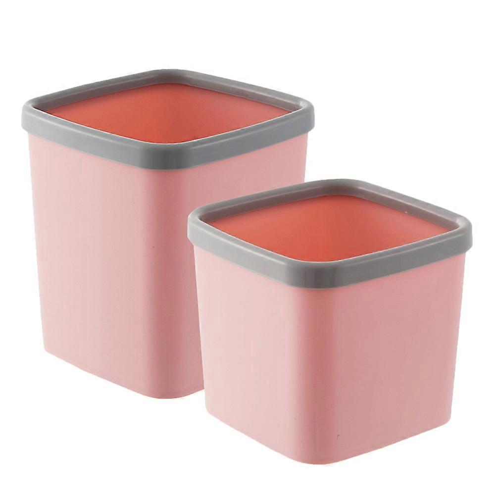 2pcs Desktop Waste Bin Pressing Ring Tabletop Rubbish Bin No Lid Waste Bin