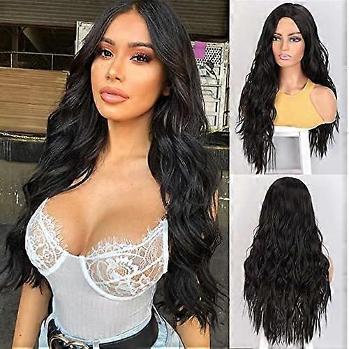 طويل بوصة متموج الدانتيل متموج شعر مستعار مجعد متموج الاصطناعية (شعر مستعار طويل متموج)