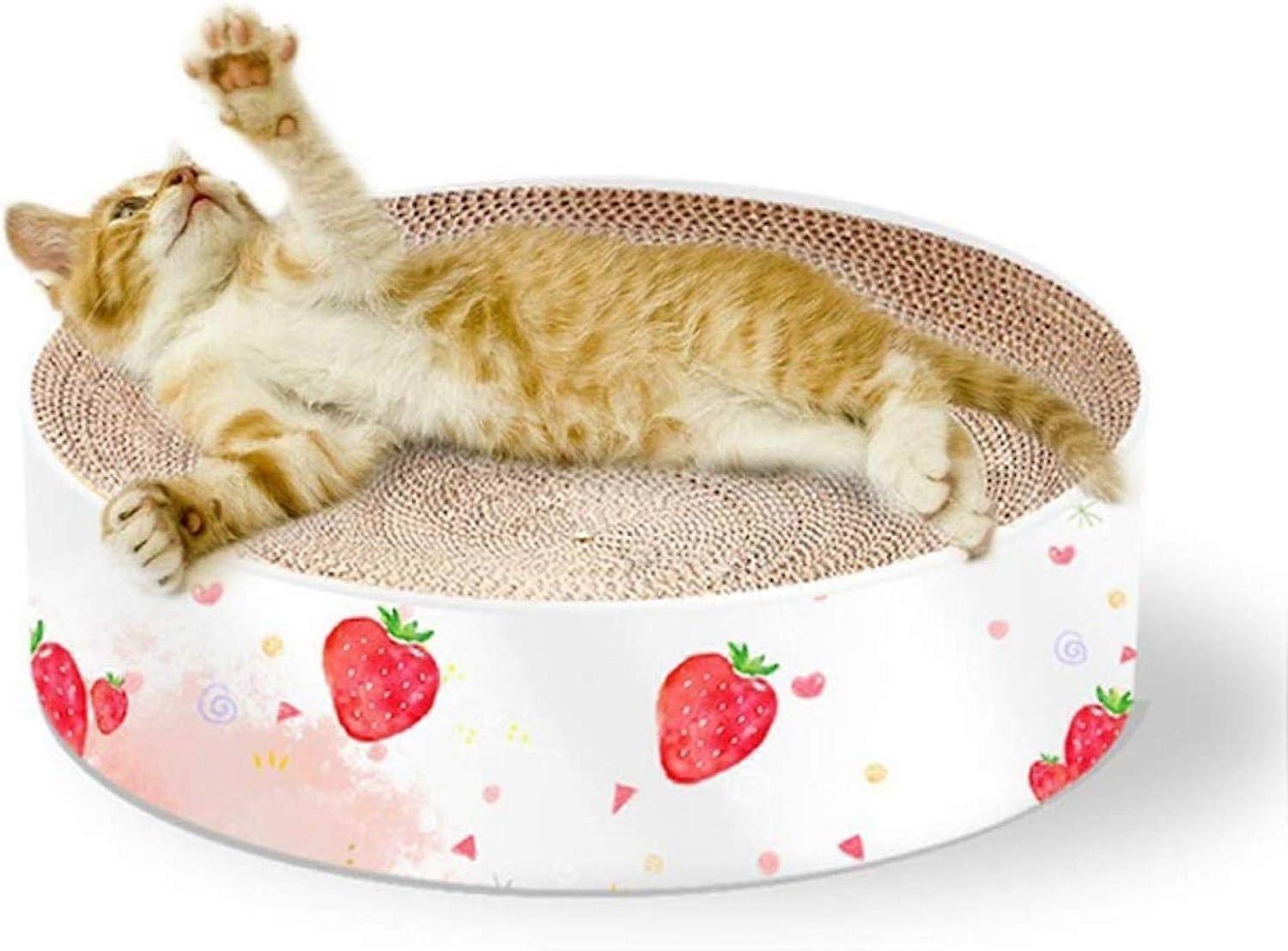 Oval Shaped Cat Scratch Pads Corrugated Cardboard Scratch Boards Recycled Cat Living Room