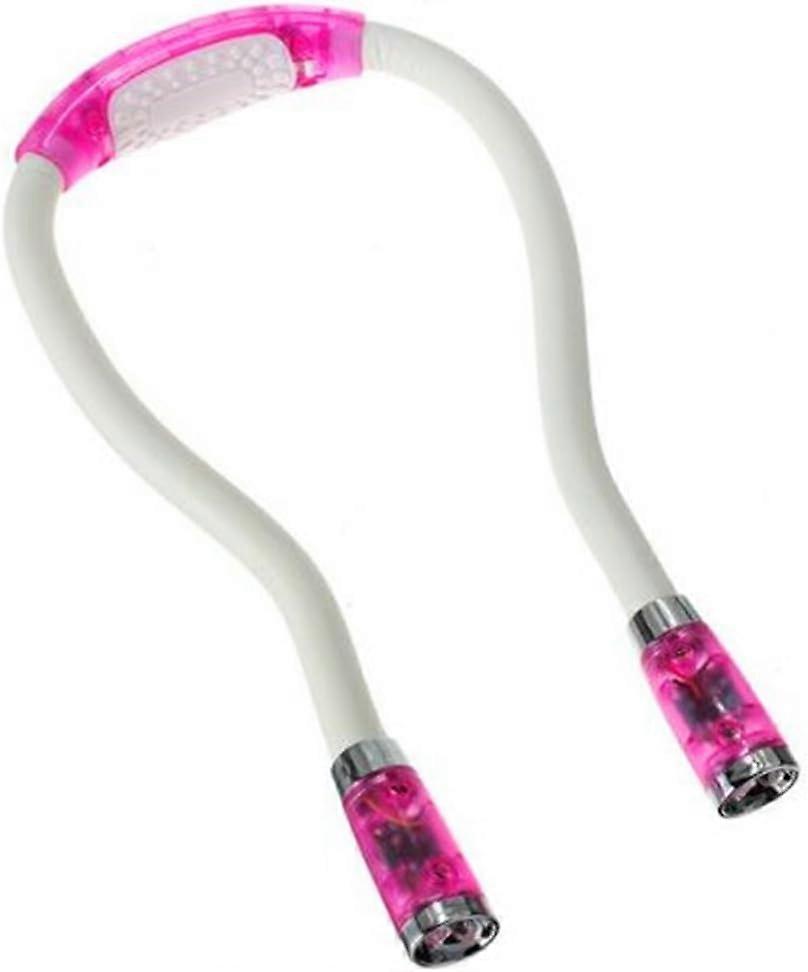 Lampe de lecture de livre à col incurvé à LED mains libres rose Lampe de lecture LED portable