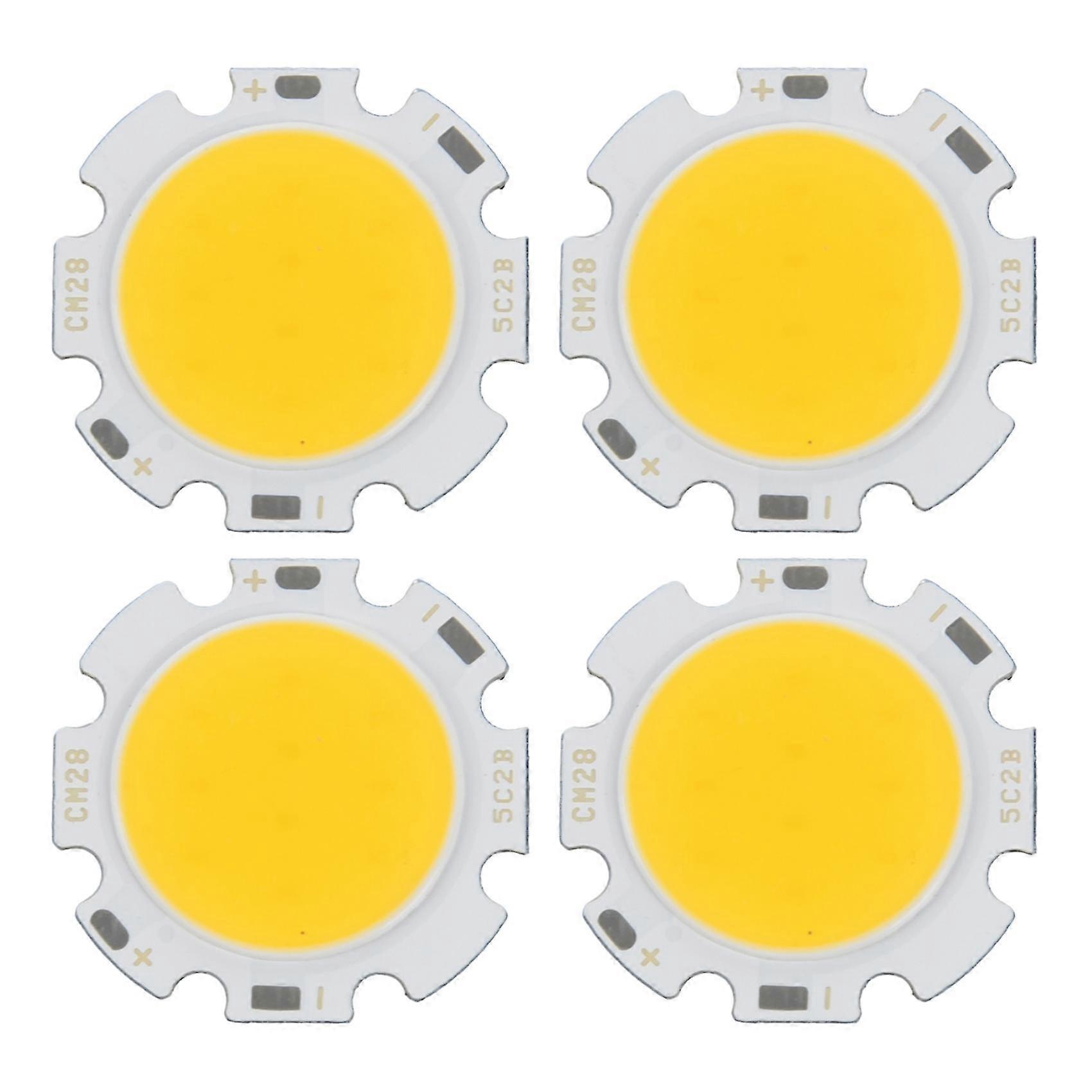 4x 5w Chip Light Round Cob Super Bright Led Light Led Lamp Bulbs Warm White Dc15-17v