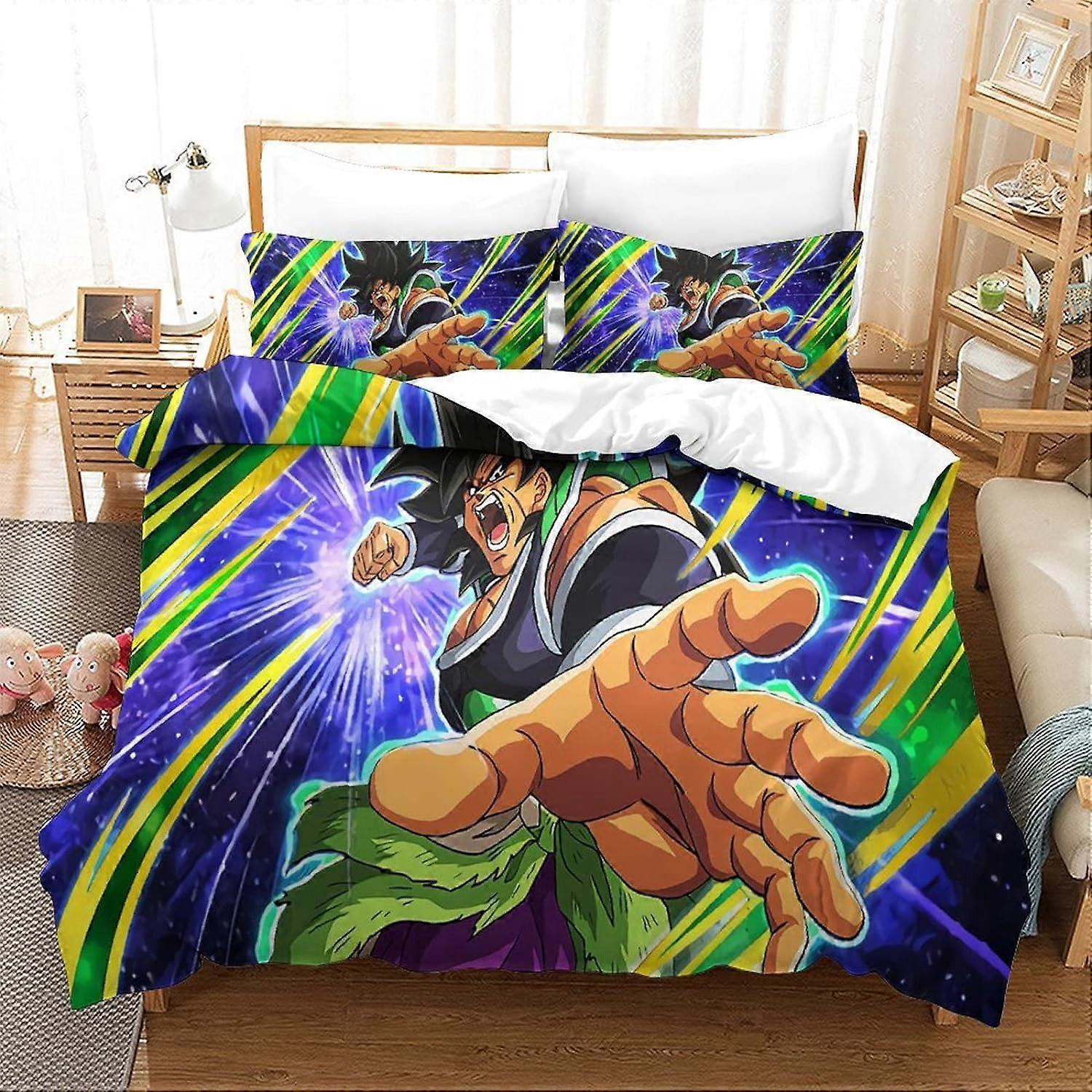 مجموعة من أغطية لحاف الفراش Dragon BallD مجموعة من الألياف الدقيقة غطاء لحاف مع إغلاق بسحاب للأطفال والمراهقين والبالغين مفروشات مفردة 135 * 200 سم