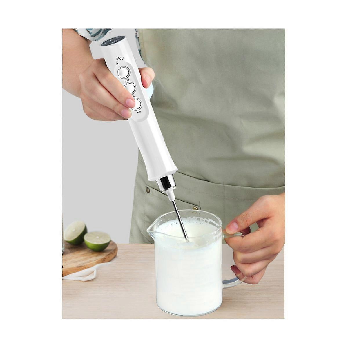 Electric Mixer Egg Beater Kitchen Stirrer Coffee Cappuccino Creamer Whisk Portable Blender -Black
