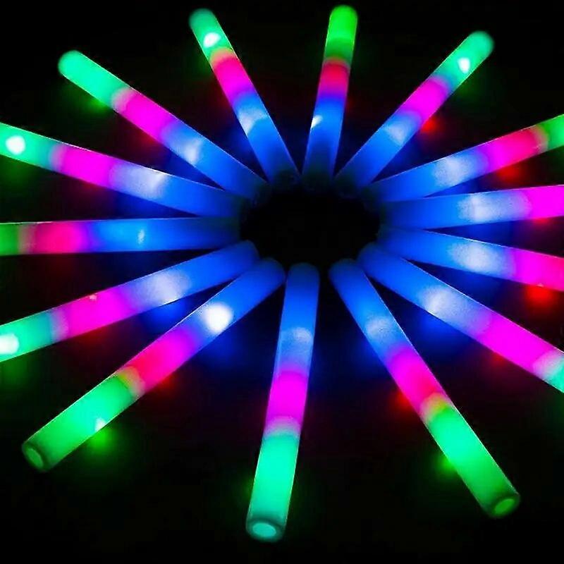 Foam Glow Sticks for Wedding LED Light Up Foam Sticks Colorful Flashing Sticks Birthday Easter Party Supplies Glow in The Dark