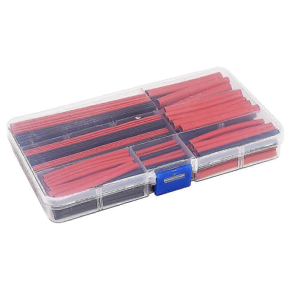 150pcs Report 2: 1 Polyolefin Heat Shrink Tubing Assortment Shrink Electrical Sleeving Black And Red Winding Wire Cable Kit Starlight