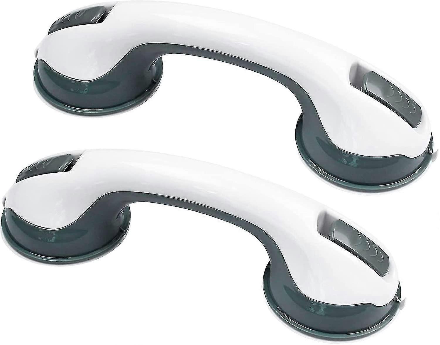 2x No Drilling Plastic Movable Shower Handles, Bathroom Grab Bars, Bathtub Handle With Suction Cup, Non-slip Grip