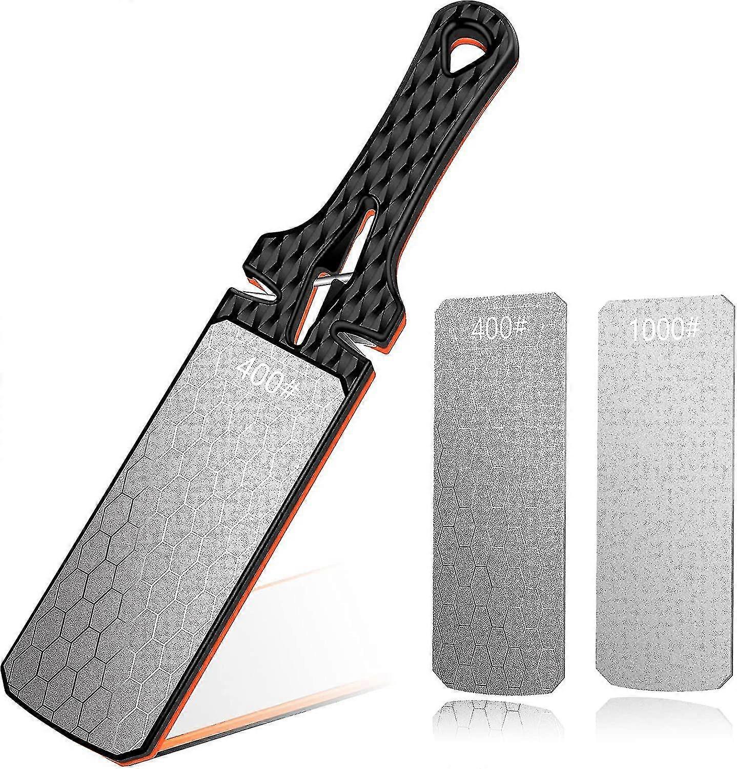 5-in-1 Knife Sharpener, Double-sided Diamond Knife Sharpening Stone With 3 Slots For Coarse And Fine Grinding, Professional Sharpening Tool Knife Shar