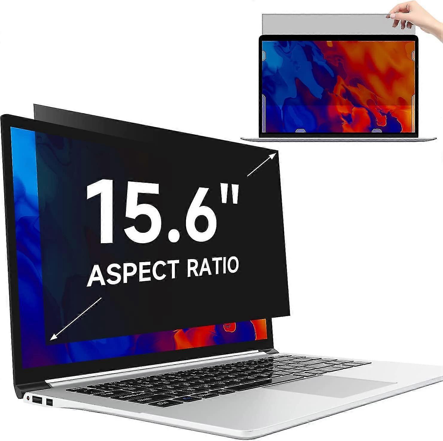 Laptop Privacy Screen 15.6 Inch, Eye Protection Anti Blue Light Glare & Anti Scratch Laptop Privacy Filter For All Brands Of 15.6" With 16:9 Aspect Ra