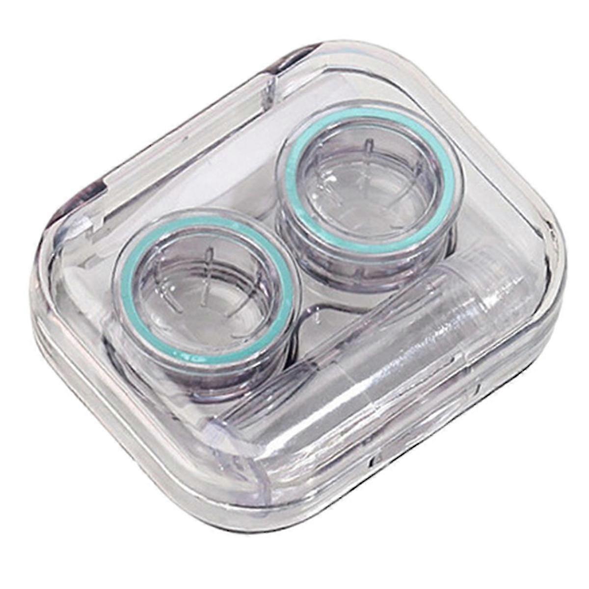 1pcs Transparent Contact Lens Case Portable Transparent Mini Simple All-in-one Contact Lens Case,green