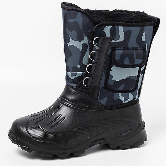 JWL-Waterproof Men Winter Boots Non-slip Men Snow Boots Platform Shoes Men  Boots Army Short Plush Men Winter Shoes Plus Size 46