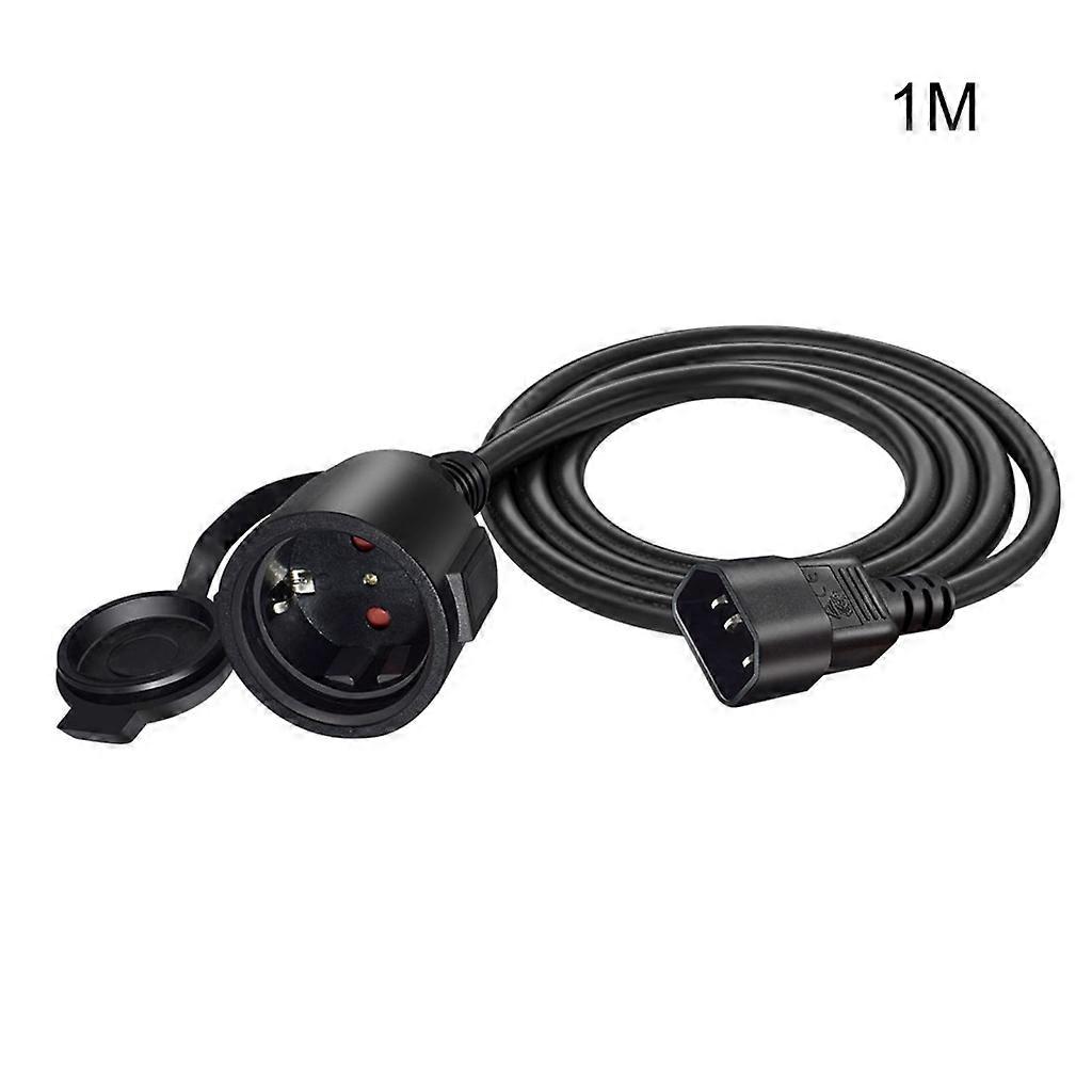 Cordon de câble adaptateur IEC320-C14 vers EU4,8 mm noir avec protecteurs de couvercle étanches à la poussière