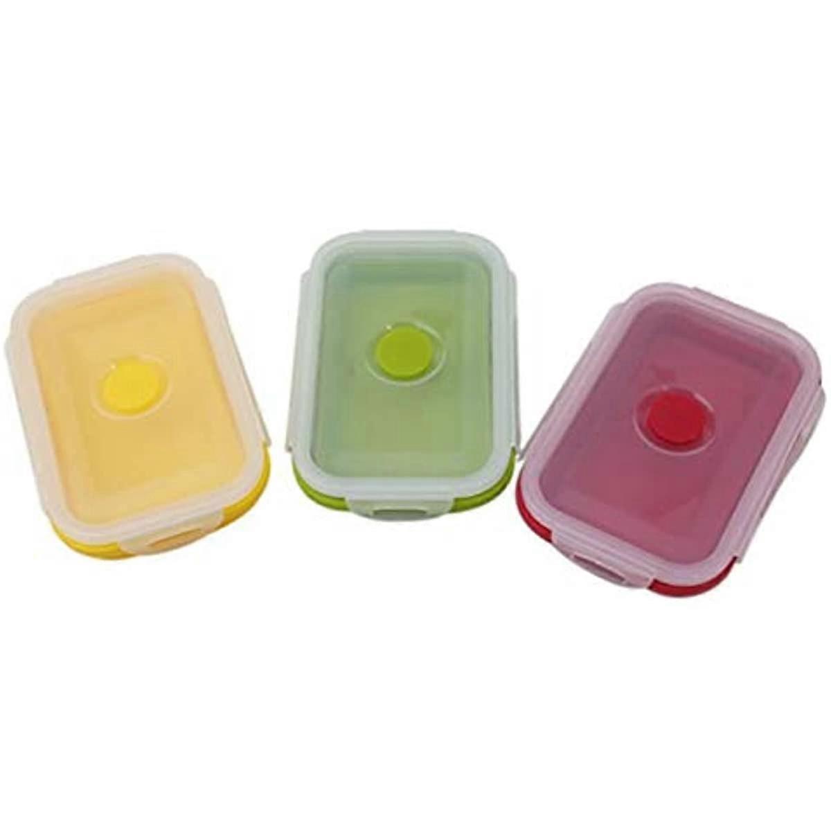 Silicone Food Storage Containers with Lids Collapsible Meal Prep Lunch Containers Bento Boxes
