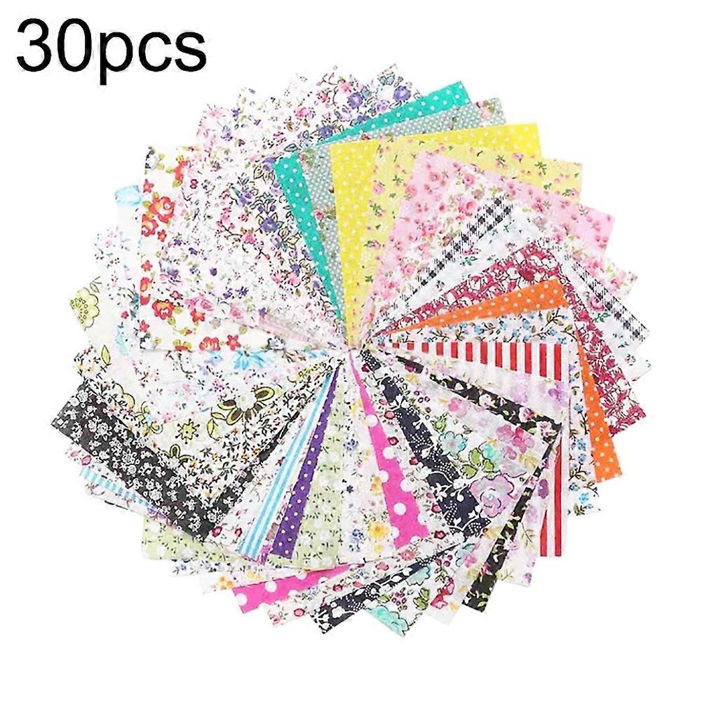 30Pcs 10x10cm Patchwork DIY Crafts Floral Pattern Sewing Cotton Fabric Cloth