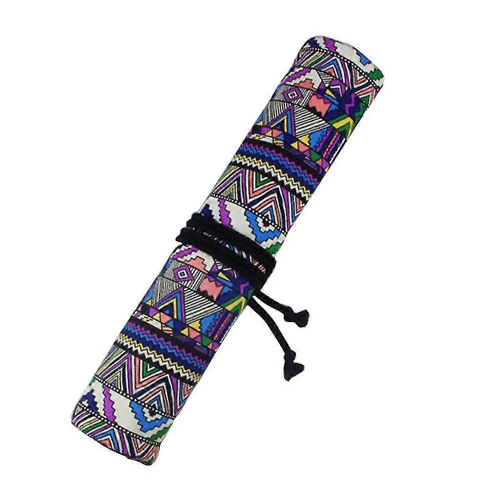 Boho Roll Up Paint Brush Holder Painting Organization Storage Artist Canvas Roll Pouch Bag Makeup B