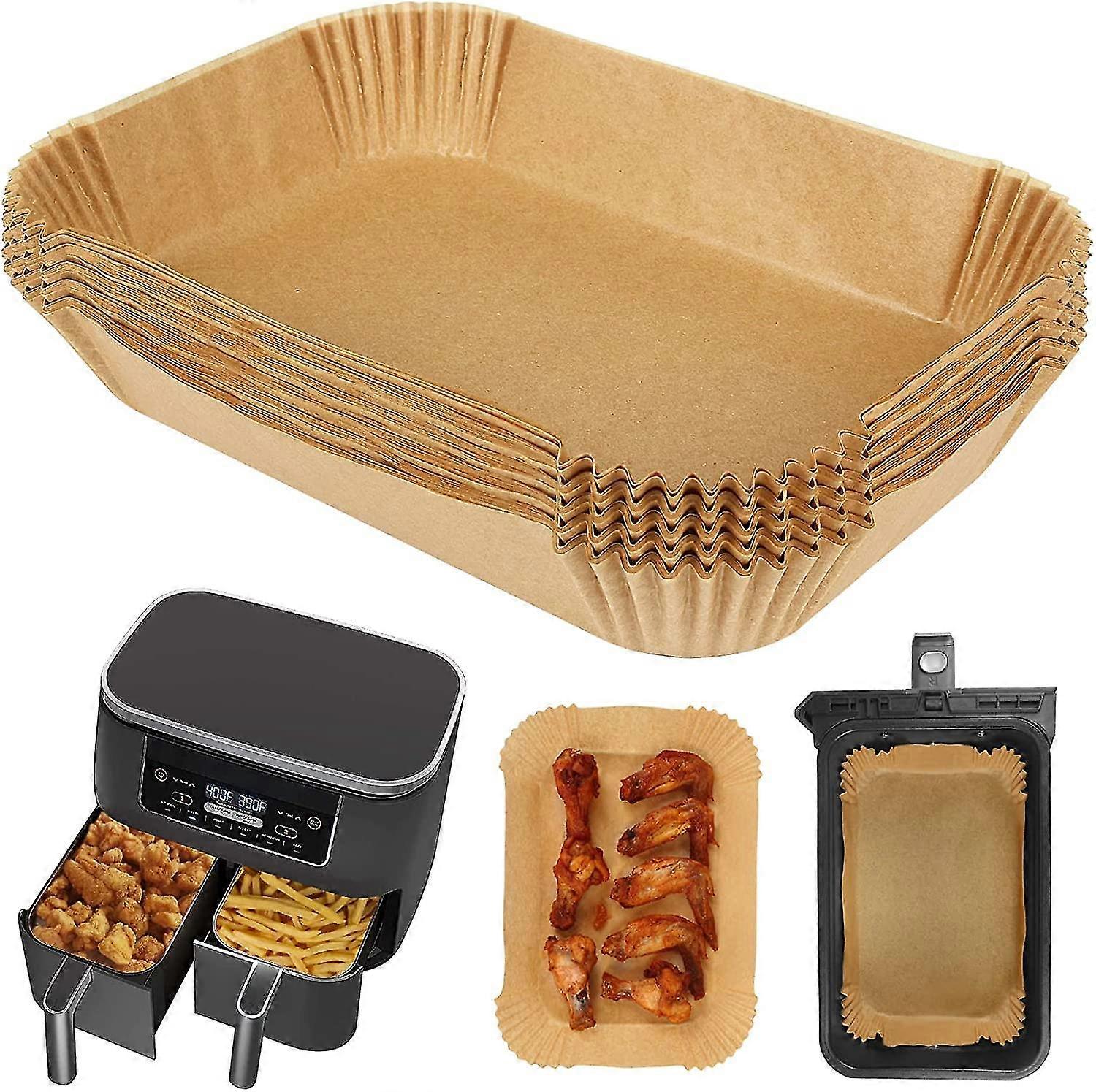Air Fryer Liners For Air Fryer Accessories, Disposable Square Air Fryer Parchment Paper Liner, Compatible With Ninja Af300uk Af400uk, Salter And Other