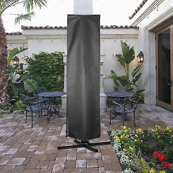 غطاء مظلة ناتئ كبير مقاوم للماء شديد التحمل 420d أكسفورد قماش مع سحاب وحبل سحب ل 3.4 م إلى 4 م أسود (262 × 89 سم) تاي