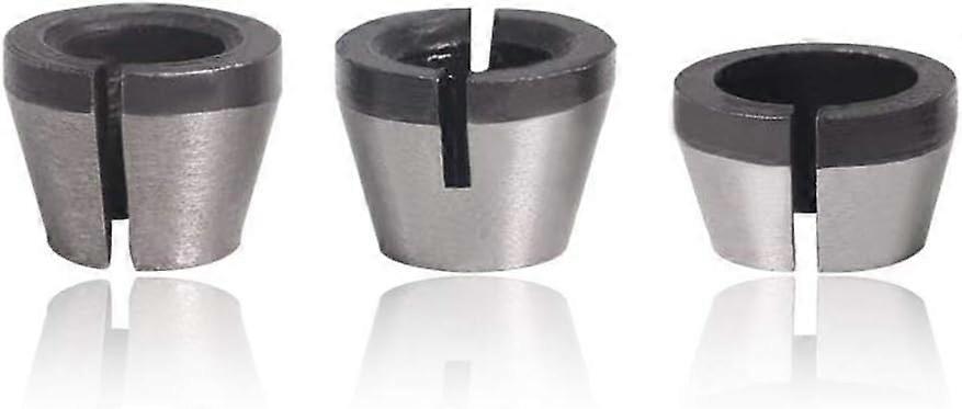 Router Collet Chuck, High Precision Router Bit Collet Chucks Clamping Adapter for Woodworking Engraving Trimming Machine Tool - 6mm 6.35mm 8mm, 3 Piec