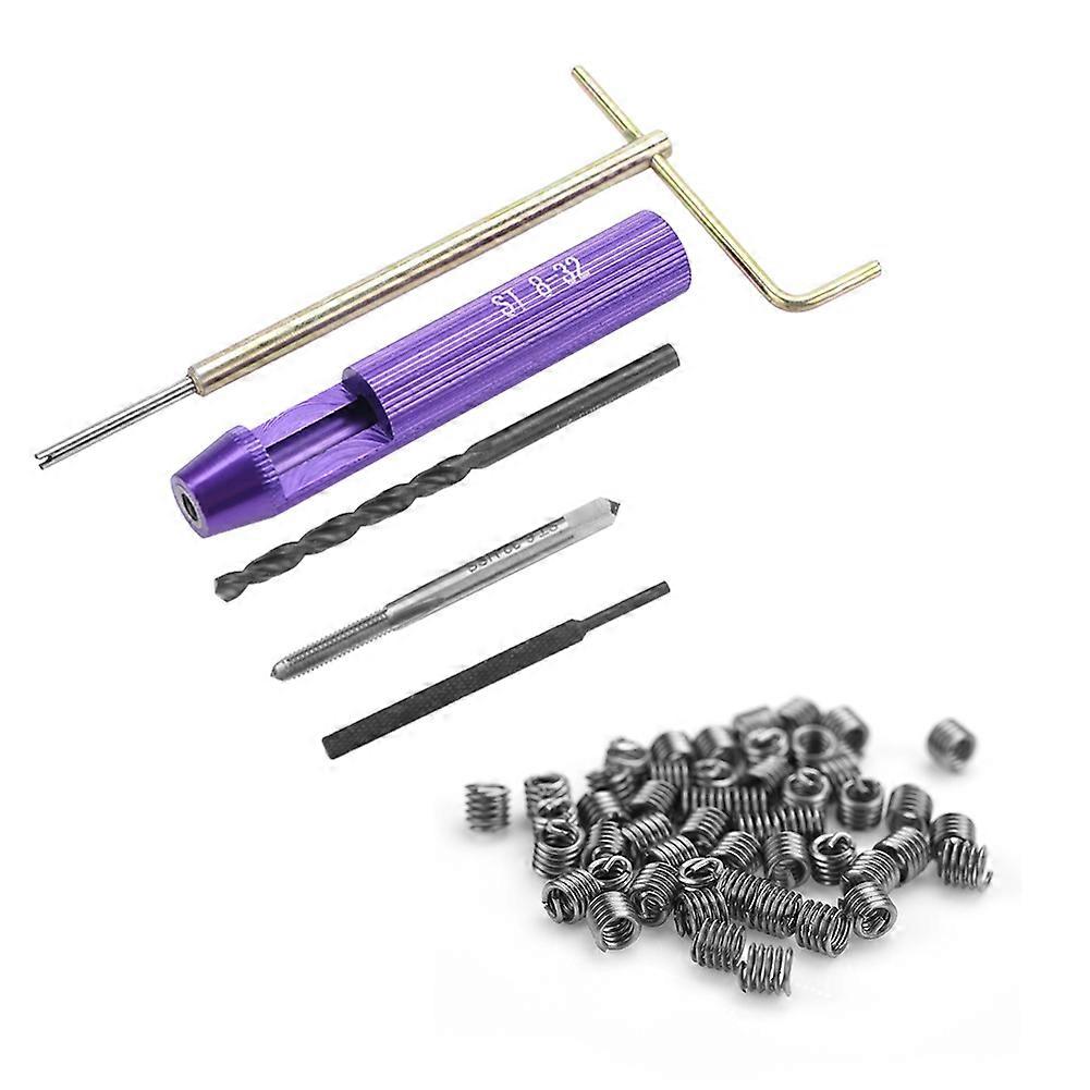 50pcsステンレス鋼コイルワイヤーヘリカルネジ山インサートキットインペリアル8-32UNC x 1.5D