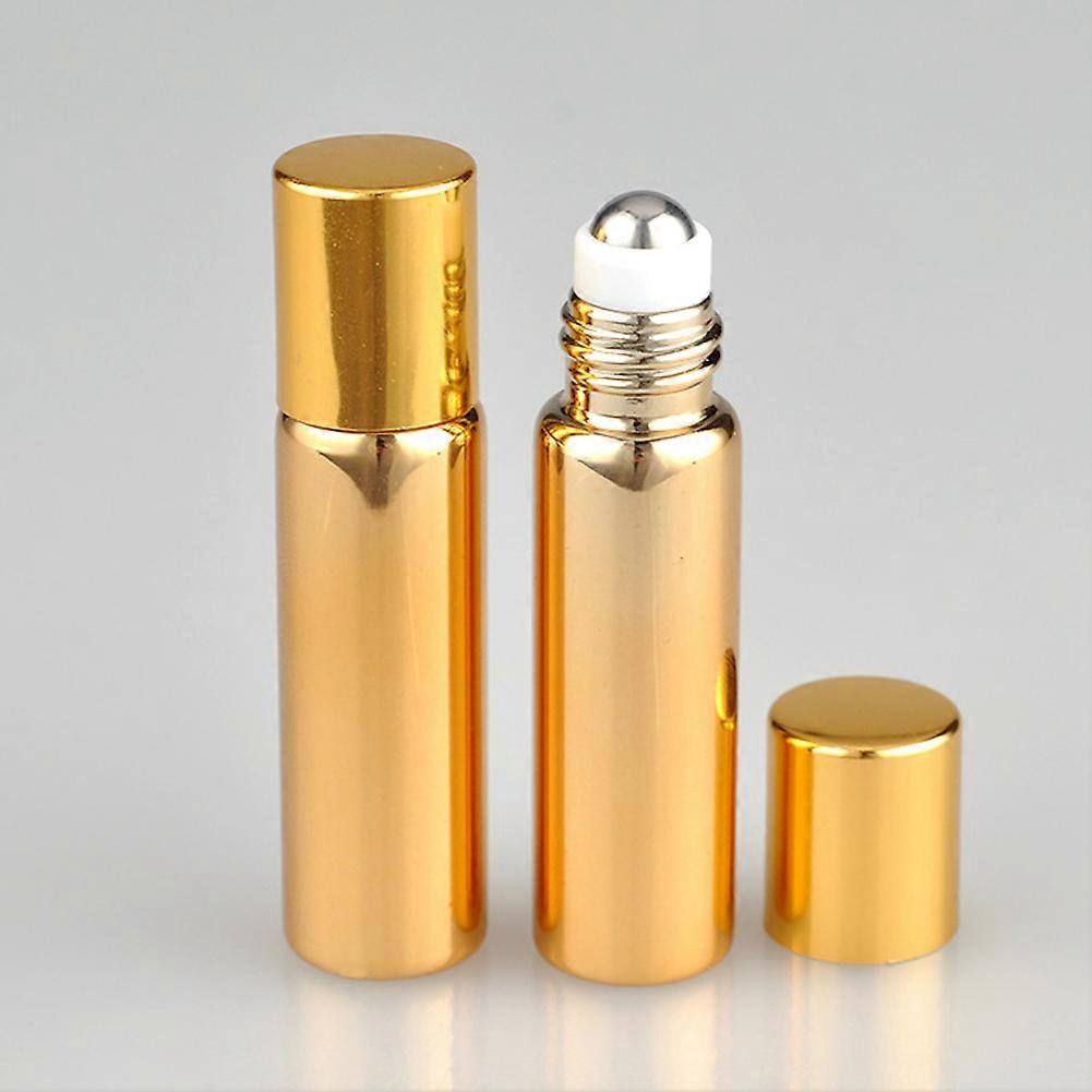 7pcs Refillable Perfume Bottle Glass Essential Oil Roller Bottles Portable Lightweight Empty Roll On Bottle for Travel 5ml Silver