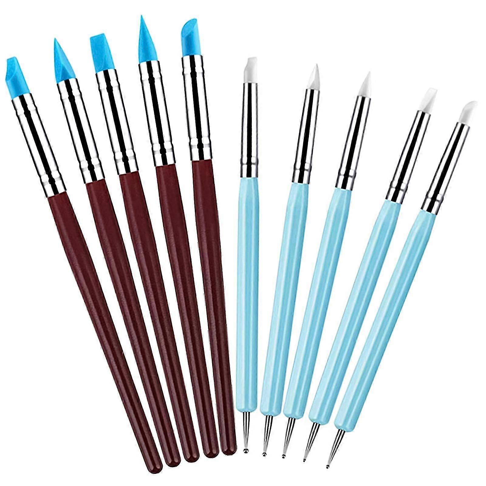Set Of 10 Silicone Brushes, Clay Sculpting Tools, Pottery, Modeling Tools