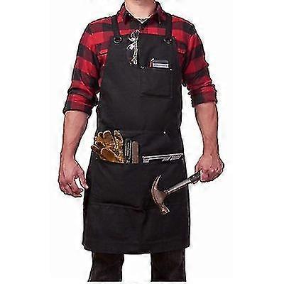 24"x37" Leather Workshop Apron With Heat-resistant And Flame-retardant--black