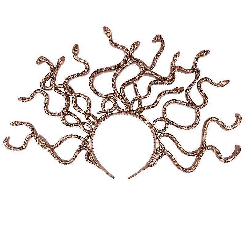 1pc Halloween Plastic Head Funny Snake Shape Head Band Creative Snake Shape Crown Headband Costume Party Decor For Party Use (golden)